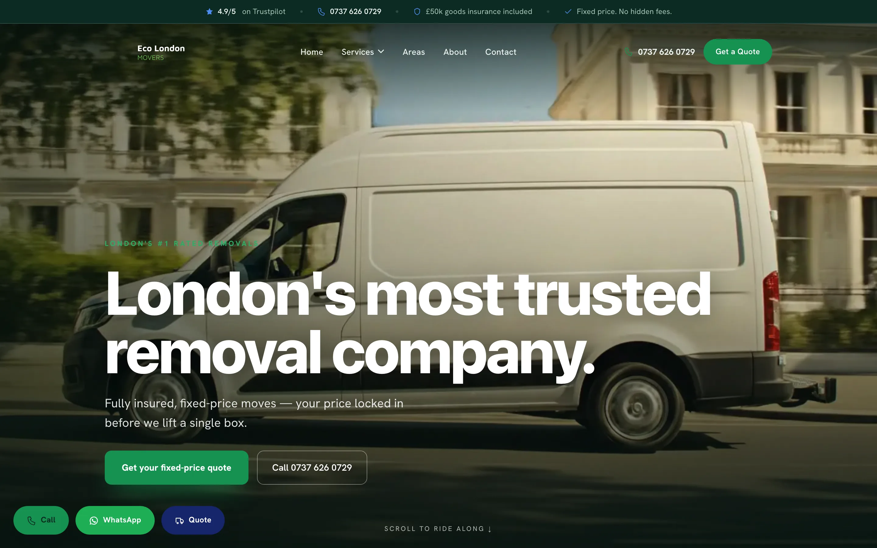 Eco London Movers homepage