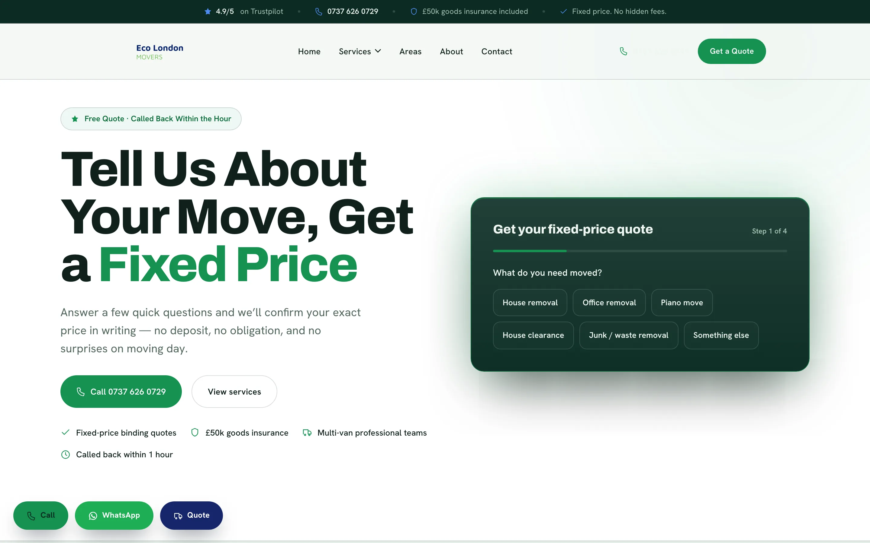 The multi-step quote form