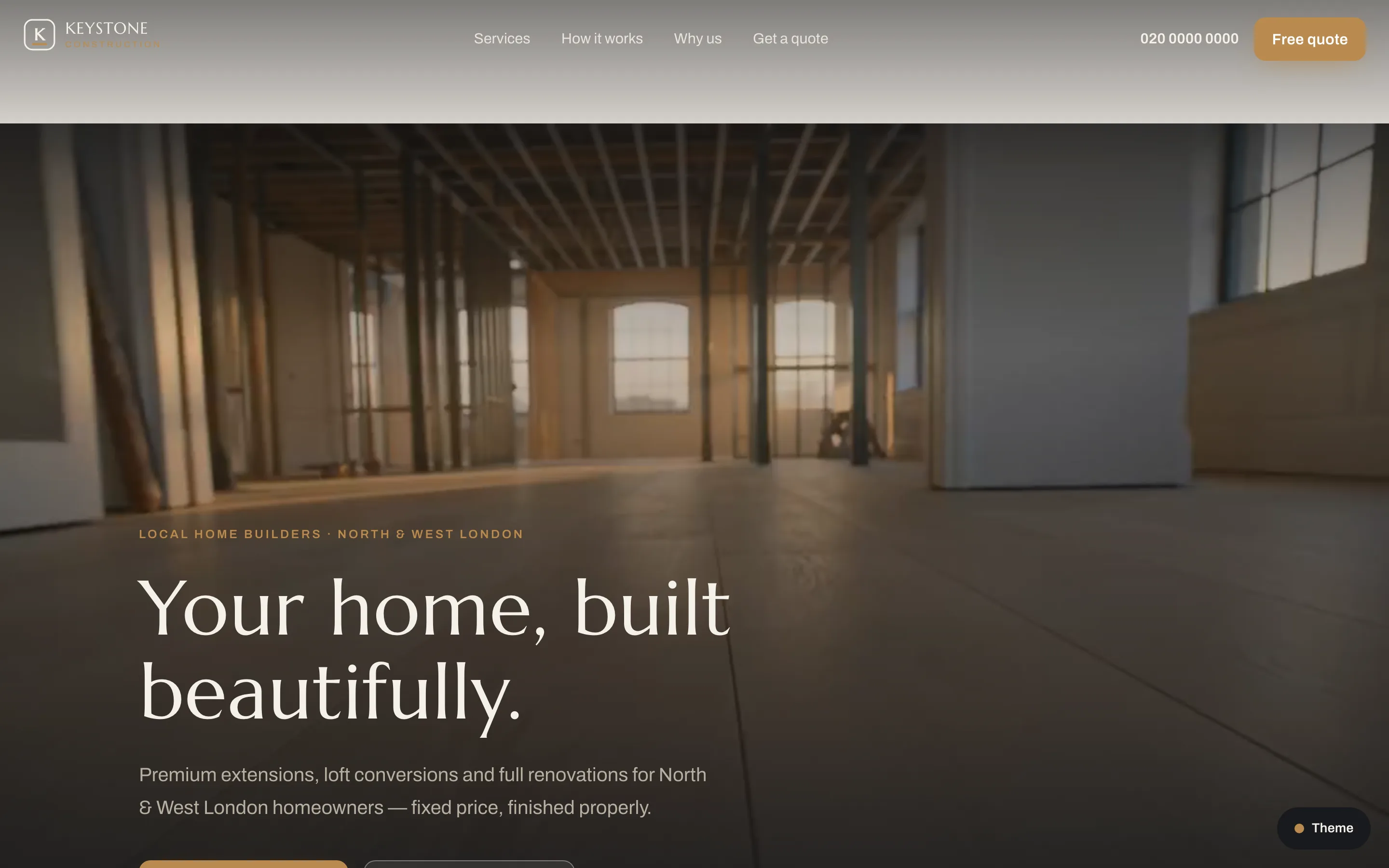 Keystone Construction homepage