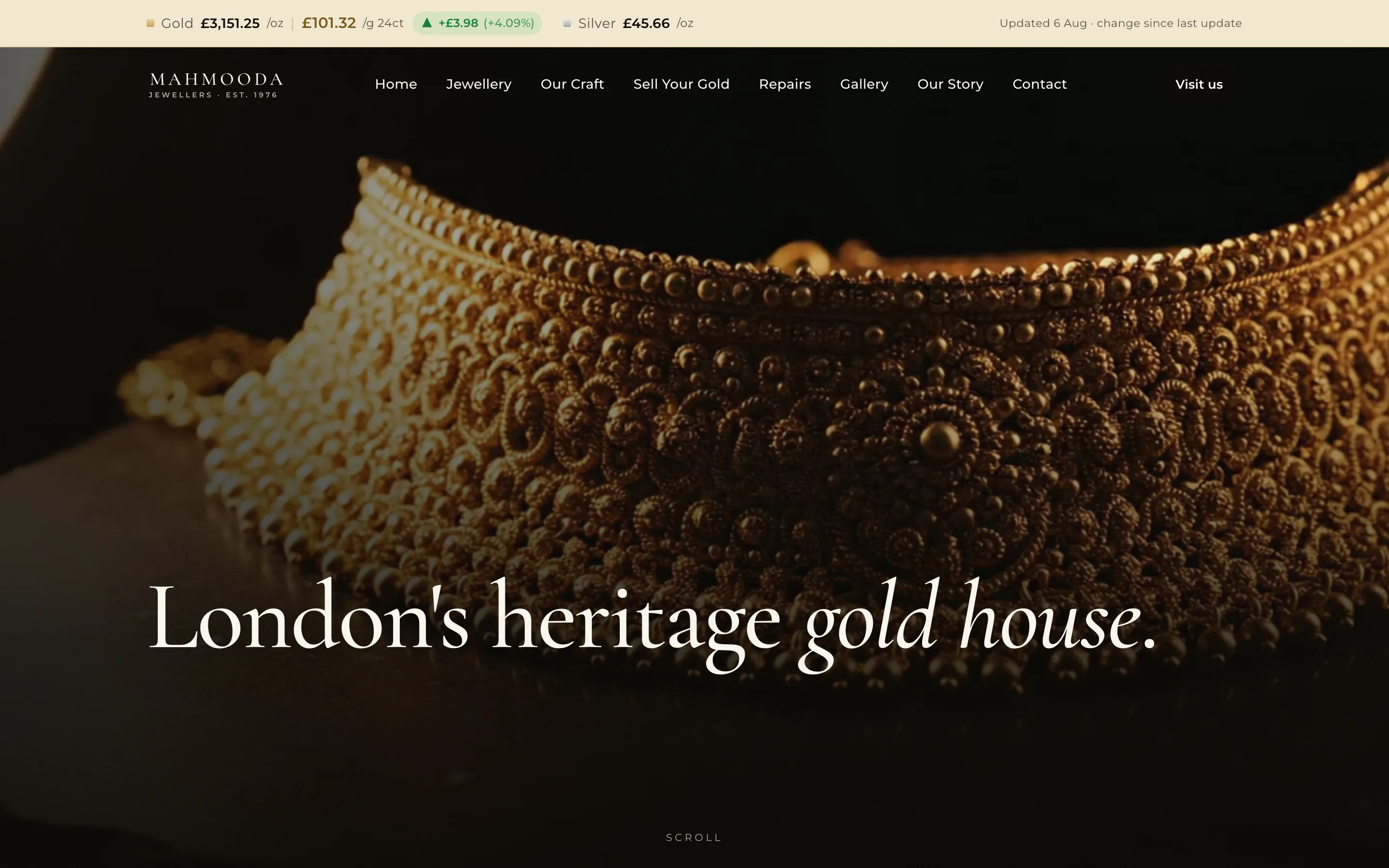Mahmooda Jewellers homepage